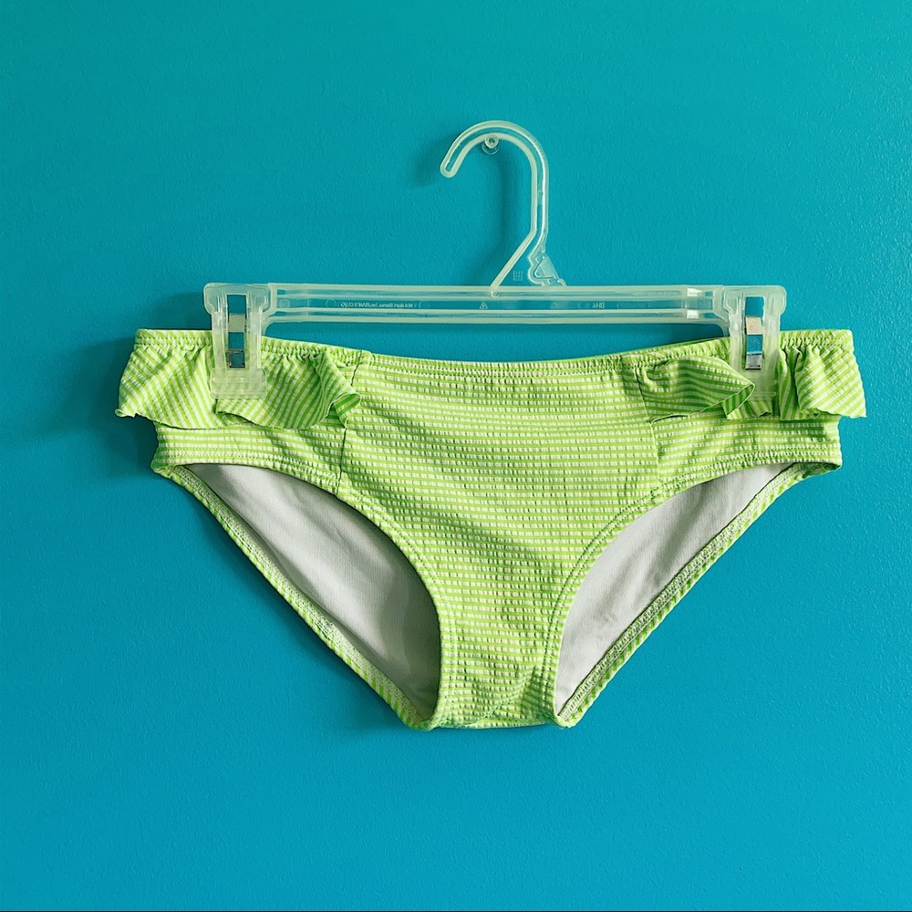 Aerie Lime Green Ruffled Swim Bikini Bottom